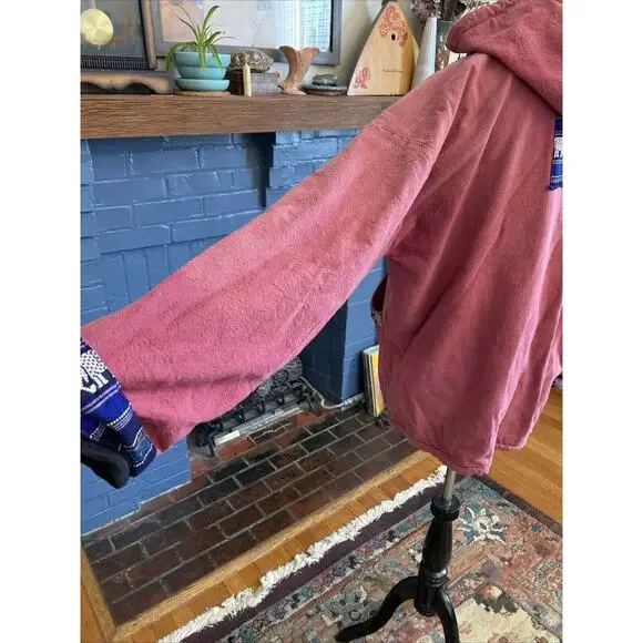 Vintage Baja Poncho Hoodie M Blanket Pullover Hippie Festival India Thailand - Picture 7 of 16